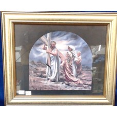 Jesus meets the women of Jerusalem  framed print